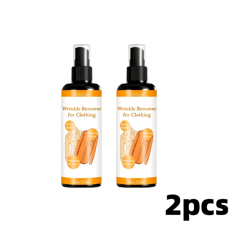TEMU 2pcs Instant Clothes Wrinkle Remover Spray, Fast Eliminate Creases And Folds, Gentle Fabric Smoothing Mist For Shirts, Coats, Dresses And All