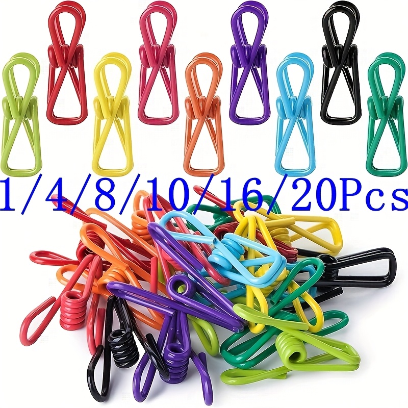 

1/4/8/10/16/20pcs And Component Clips Bag Clips Food Clips, Bag Clips For Food, Component Bag Clip, Food Clips, Pvc-coated Clips For Food Packages, Paper Clips,