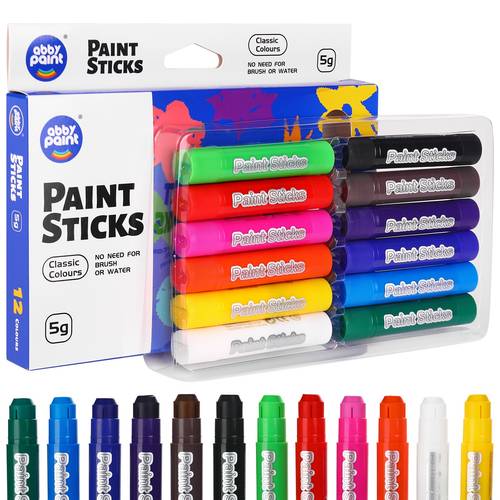 12 color solid pigment crayon set quick drying and easy to clean colored crayons