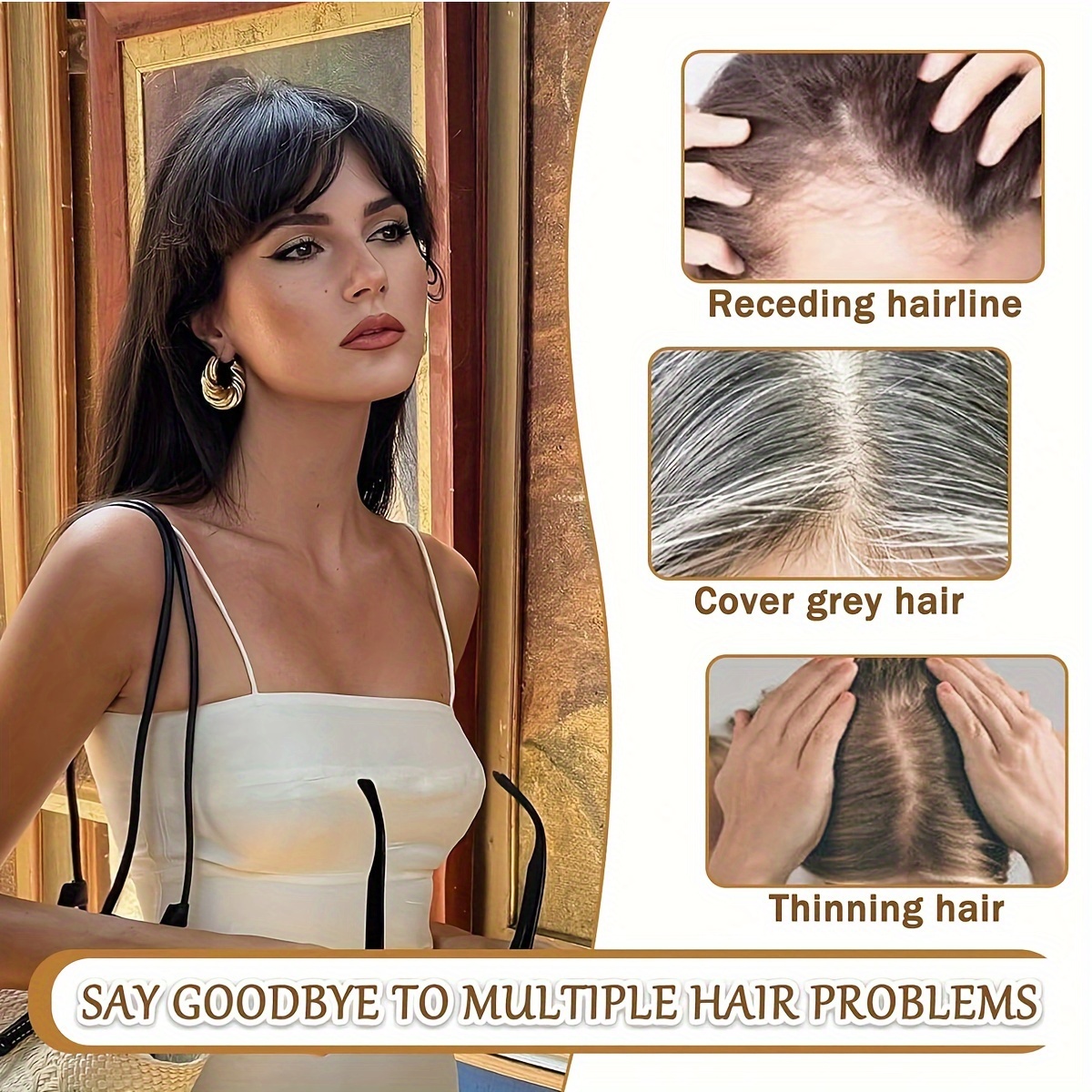 Human Hair Topper 12 Inch 150% Density Clip In Bangs Lace Base Amazon.com : Human Hair Topper for Women with Bangs Clip In  main image 2