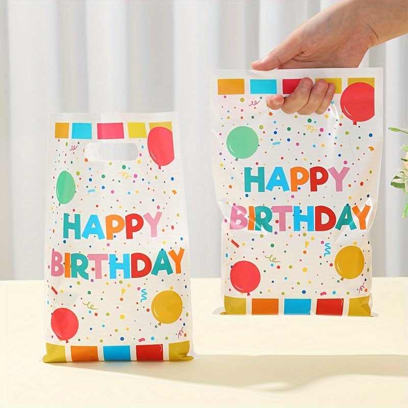 

10/25/50pcs,birthday Theme Gift Bag, Polka Dot Pattern Handbag, Candy Bag,candy Gift Packaging Bag, Party Decoration,birthday Party Supplies, Shower Party Decoration