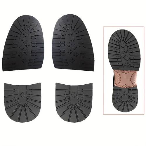 Artikelbild 1 paar gummi reparatur pad ersatz einlegesohle für schuhe und stiefel, rutschfeste, verschleißfeste sohle mit erhöhter textur, schuhsohlenpolster für fersenreparatur, schuh ersatz gummi halbsohle und ferse