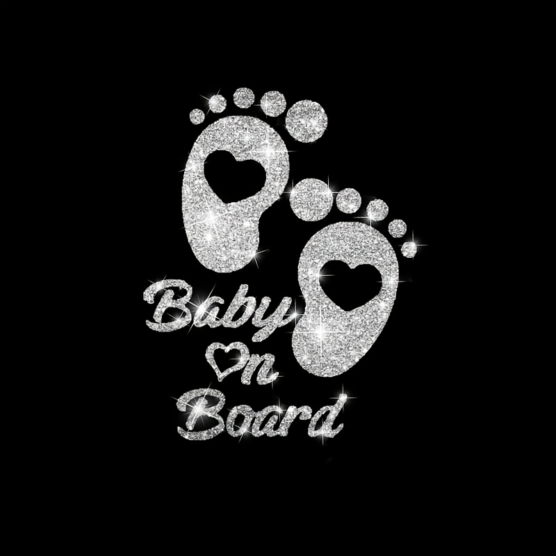 Reflective Footprint Sticker, Sparkling Vinyl Safety Warning Decal For Truck Windows And Bumpers