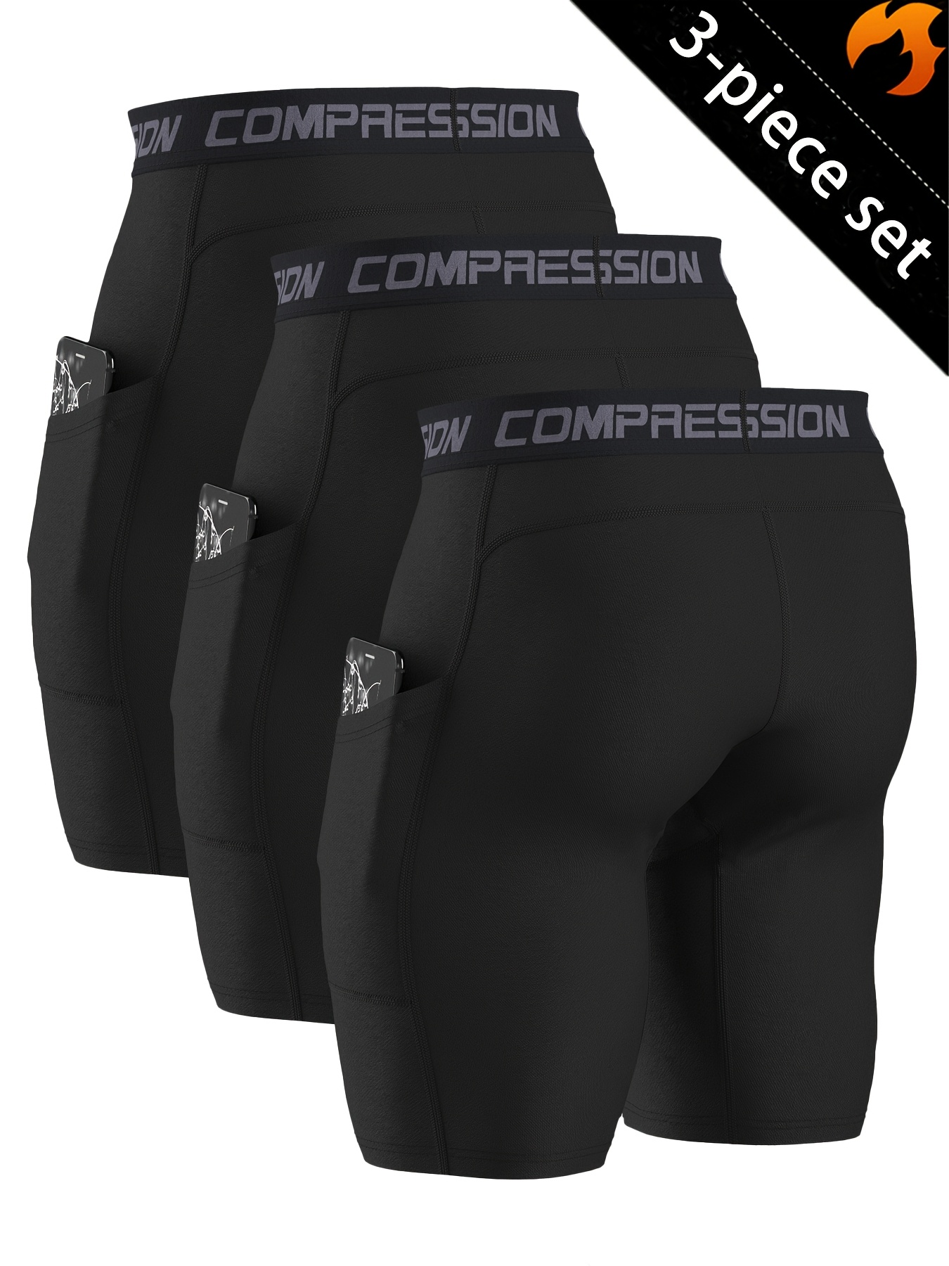 Ropa Interior Ropa Adecuada Para Running 3pcs Pantalones Cortos