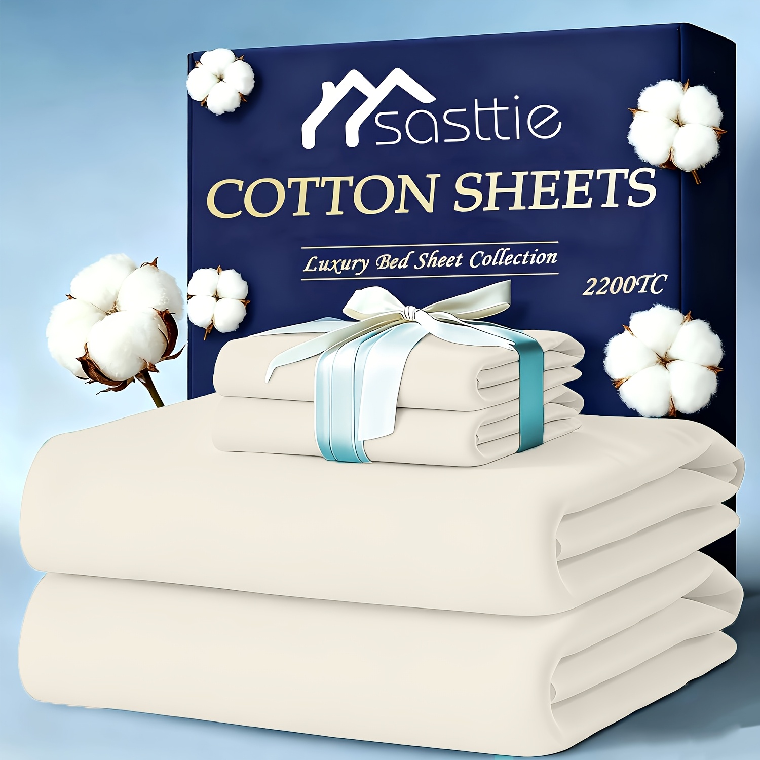 TEMU 4pcs Bed Sheet Set - 2200 100% Sheets - Very Soft & Thick - Luxury Washed - 5- Quality Sheets - 14 Inch Deep Pocket