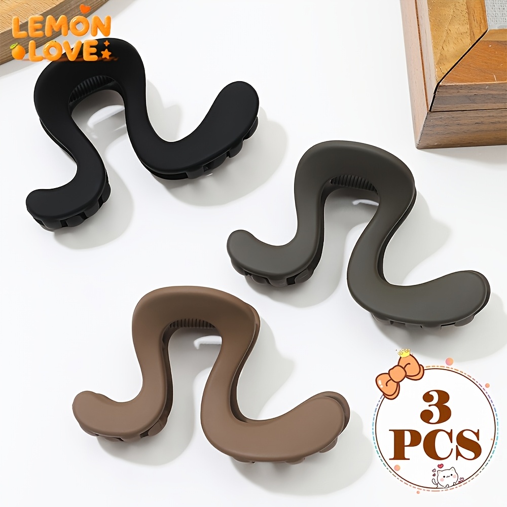 TEMU 3pcs Set Of High Ponytail Hair Claw Clips For Women, New High-end Style Shark Clips For Back Of Head Hair Accessories