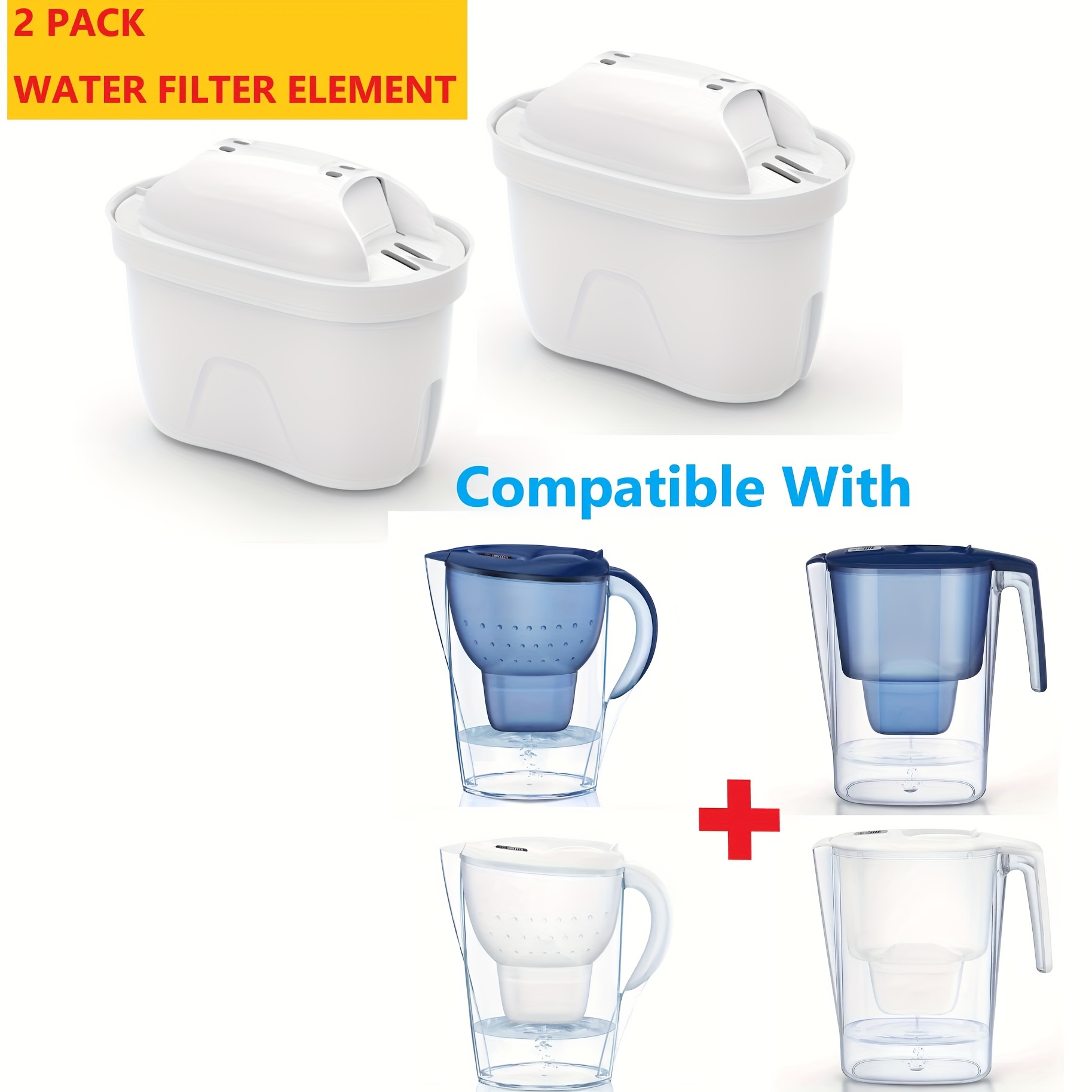  Brita - Jarra de agua diaria de 10 tazas con 1 filtro, sin BPA,  blanco y filtro de agua de repuesto Brita para jarras, 3 unidades :  Herramientas y Mejoras del Hogar