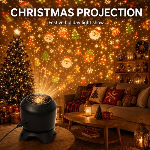 christmas ceiling projector night light 8 in 1 led projection lamp with 8 hd pattern films usb powered holiday decor for bedroom living room party