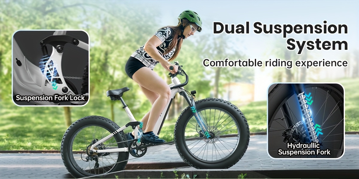 electric bike for adults rear   brushless motor, 48v 20ah battery adult electric bicycles, 26 tire full suspension   ebike,  , 80miles range, camping must haves, suitable for outdoor off-road and urban commuting(boxerst) Product details 4