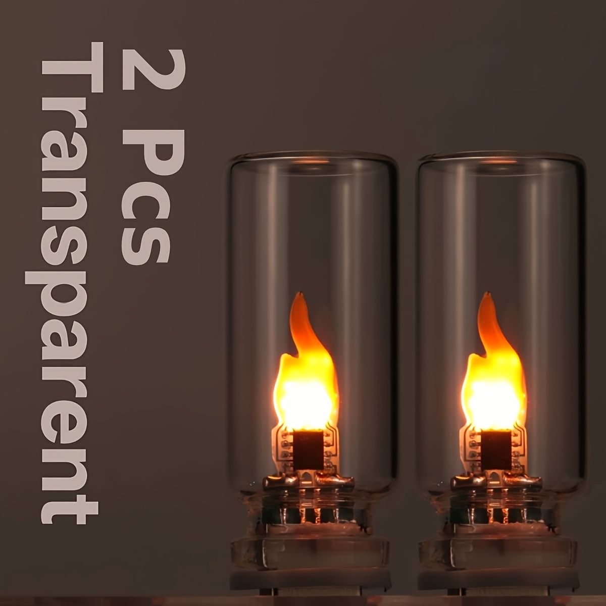TEMU 2 velas LED de simulación de llama con alimentación USB, luz nocturna para crear un , ideal para dormitorio, coche y perfectas para fiestas,