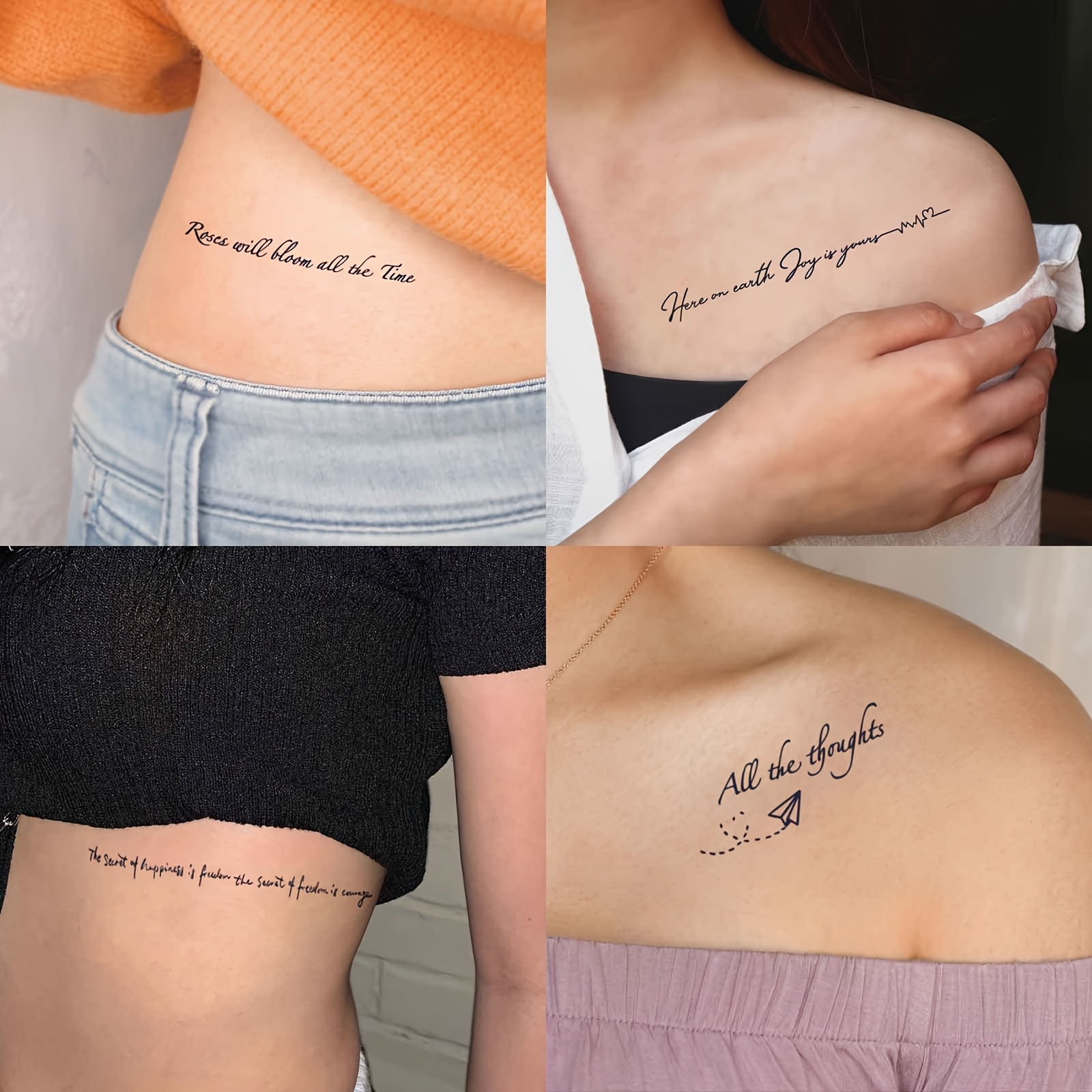 10 Blätter Temporäre Tattoos Mit Gänseblümchen & Buchstaben – Wasserfest, Semi-permanent, Kinderfreundlich