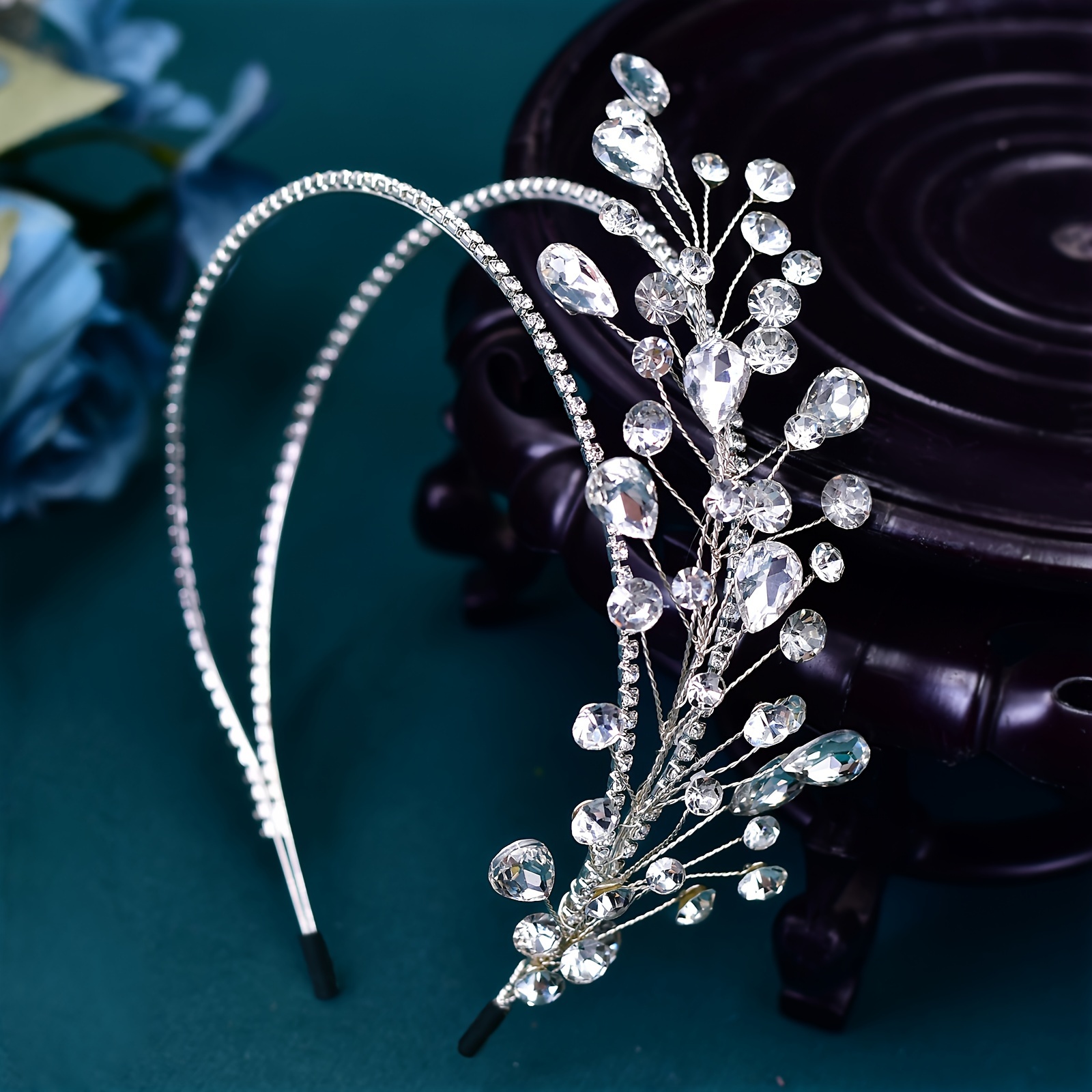 Image of 1pc Of Elegant Bridal Headband, Sparkling Rhinestone Women's Hair Accessory, Suitable For Weddings, Parties, And Birthday Celebrations Hp584-s