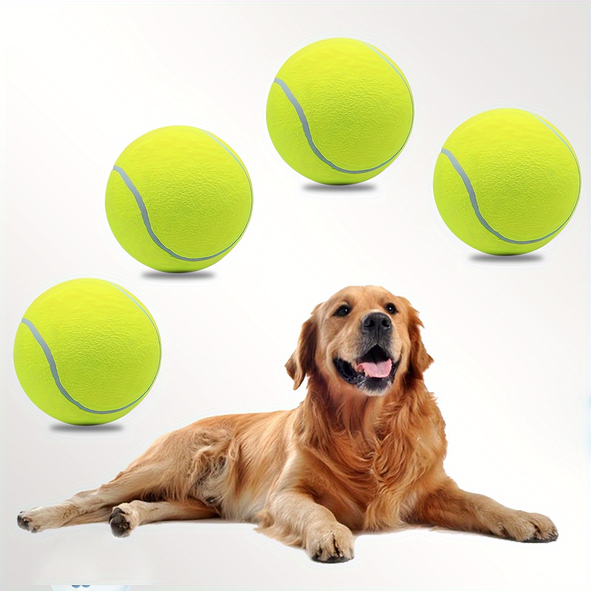 

4-piece Pack 9.5 "extra Large Tennis Dog Tennis Ball Large Pet Chew Toy For Outdoor/ Dog Ball Gift With Needle