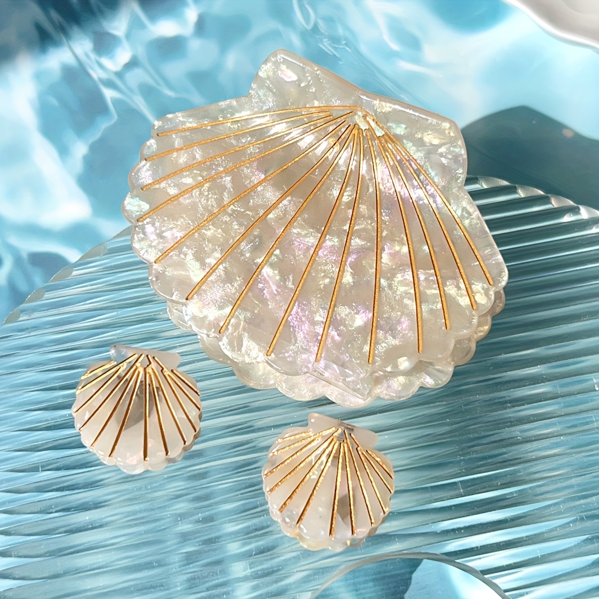 TEMU 3pcs Of High-end And Fashionable Acetate Shell Hair Clips, Luxurious Large-sized Hair Clips For Braiding, Suitable For Daily Use, Casual Wear,