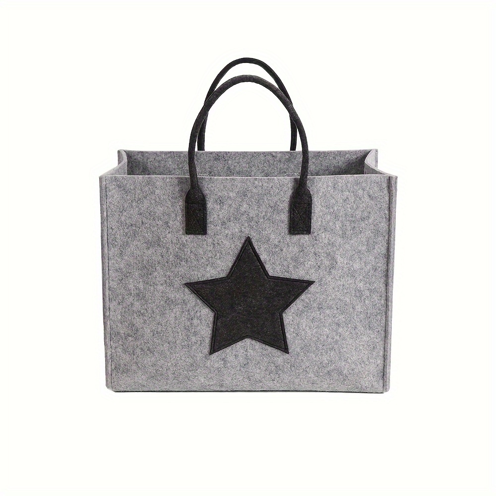 TEMU 1pc Bolso de Fieltro de Gran Capacidad, Bolsa de Almacenamiento, Bolsa de Compras, Bolso de Plegable, Bolso de