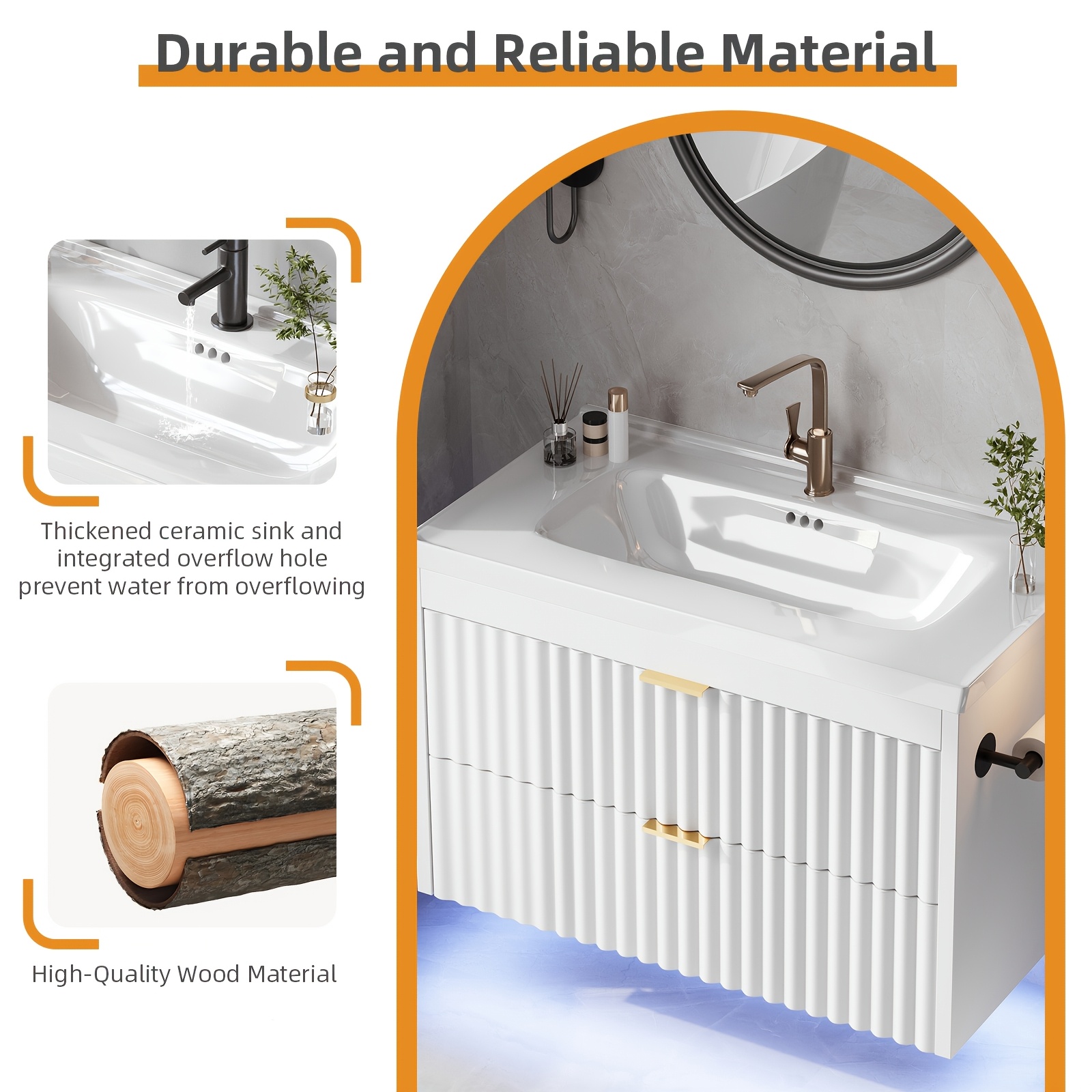 Floating Vanity Soft Close Drawers