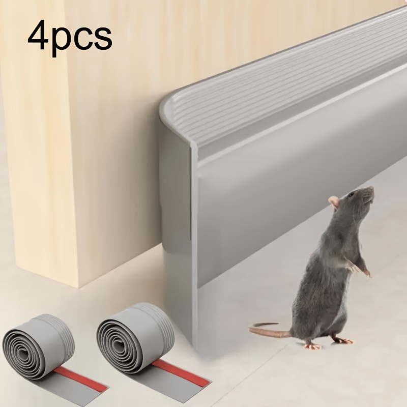 TEMU 4 Rolls Of Self-adhesive Door Bottom Seal Strips - 78 Inch Noise Reduction, Windproof, Insect And Smoke Blocking, Dustproof Plastic , Energy