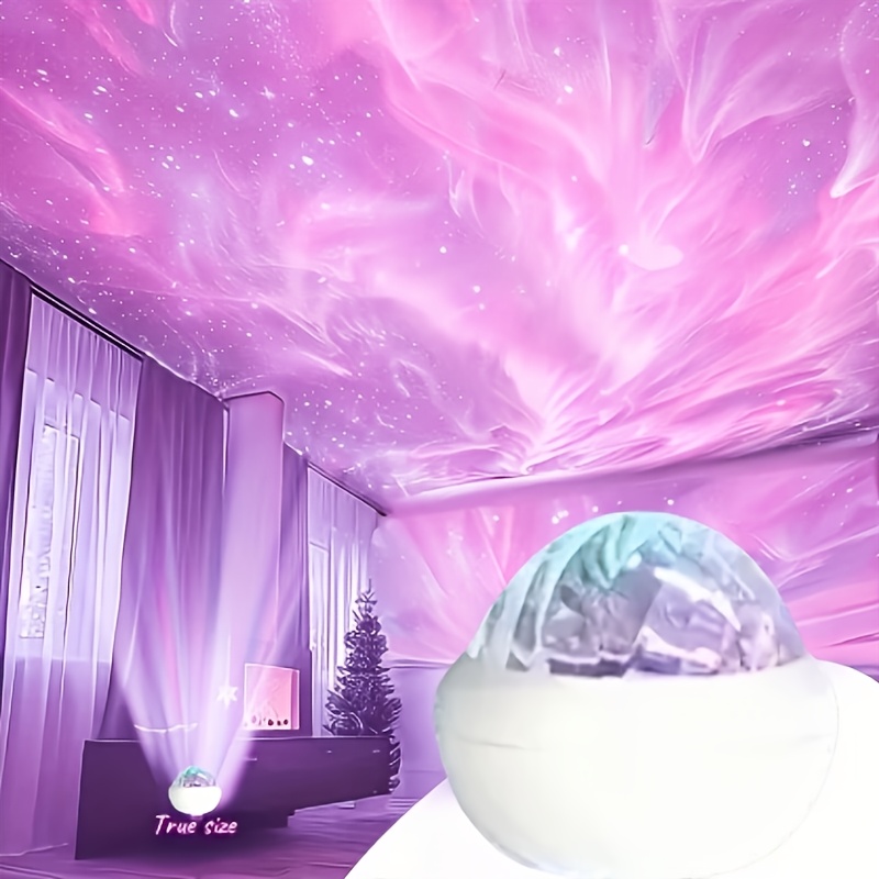 Нова нощна лампа с амбиентна проекция Aurora, многоцветен LED проектор с дистанционно управление, 7 динамични цветови режима, подходяща за таван/стена/работен плот, декорация за спалня, подарък за рожден ден, USB Plug-and-Play