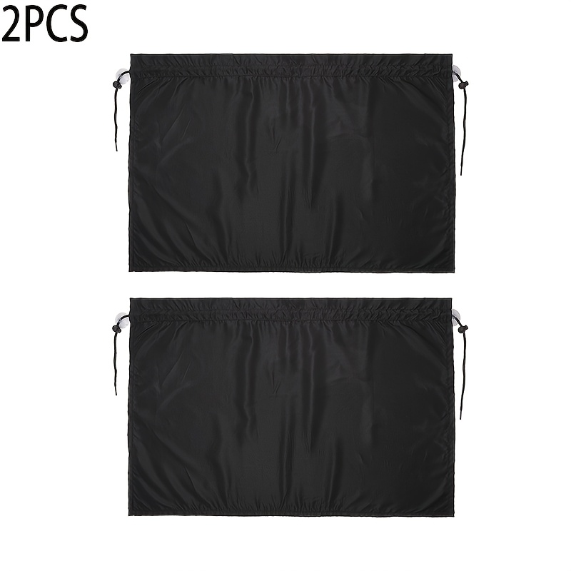 E-shop 2 Stück Auto Vorhänge Sonnenschutz Sommer Schwarz Stoff Minimalistischer Stil Saugnapf Auto Sonnenschutz Sonnenschutz Wärmeisolierung Auto