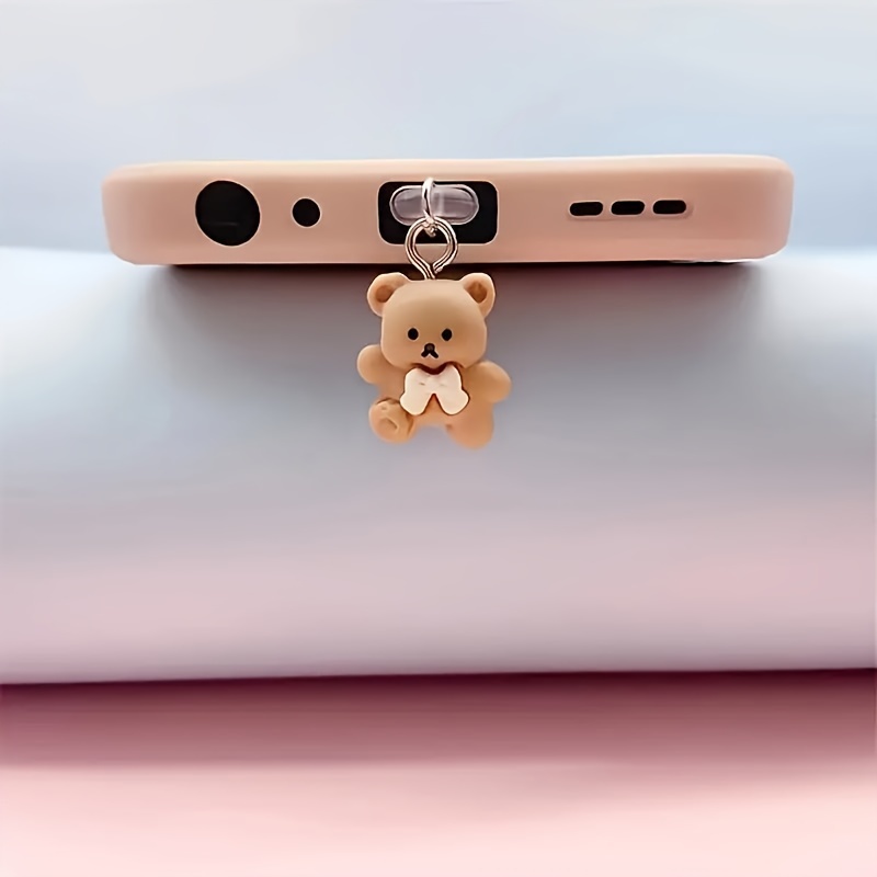 

1pc 3d Bear Mobile Phone Dust-proof Pendant