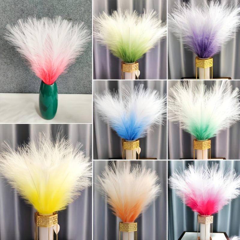 

15pcs, Artificial Pampas Grass, Faux Fluffy Flowers, Gradual Color Reed With Polyester Material, Ideal For Vase Fillers, Wedding Bouquets, Home, Hotel Centerpiece Decorations