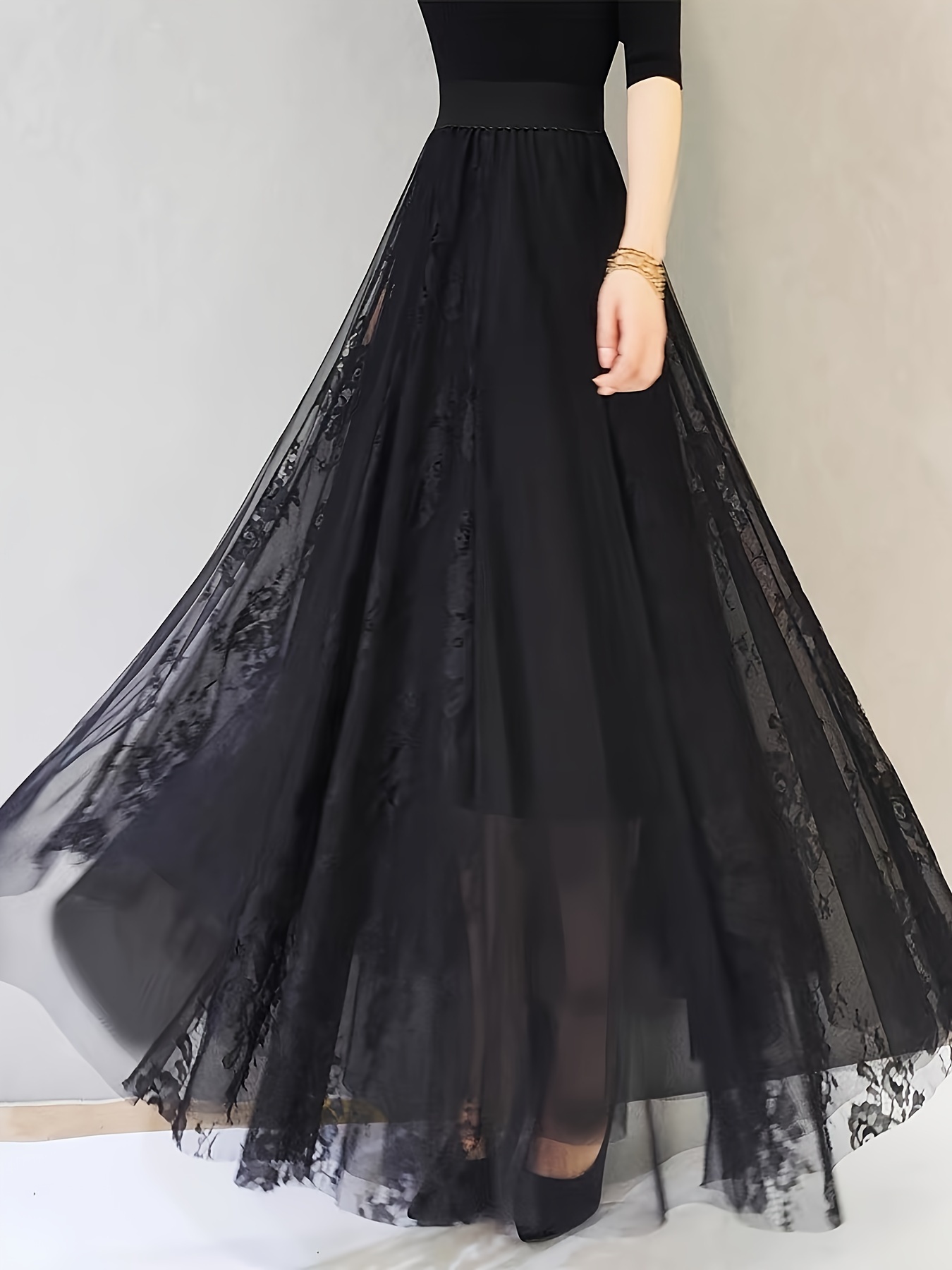 princess polly baby blue dress Plain Dress Stylewe Black Dresses Women Three Ena Simple Black Dress Sheer  Long Sleeve With main image 1