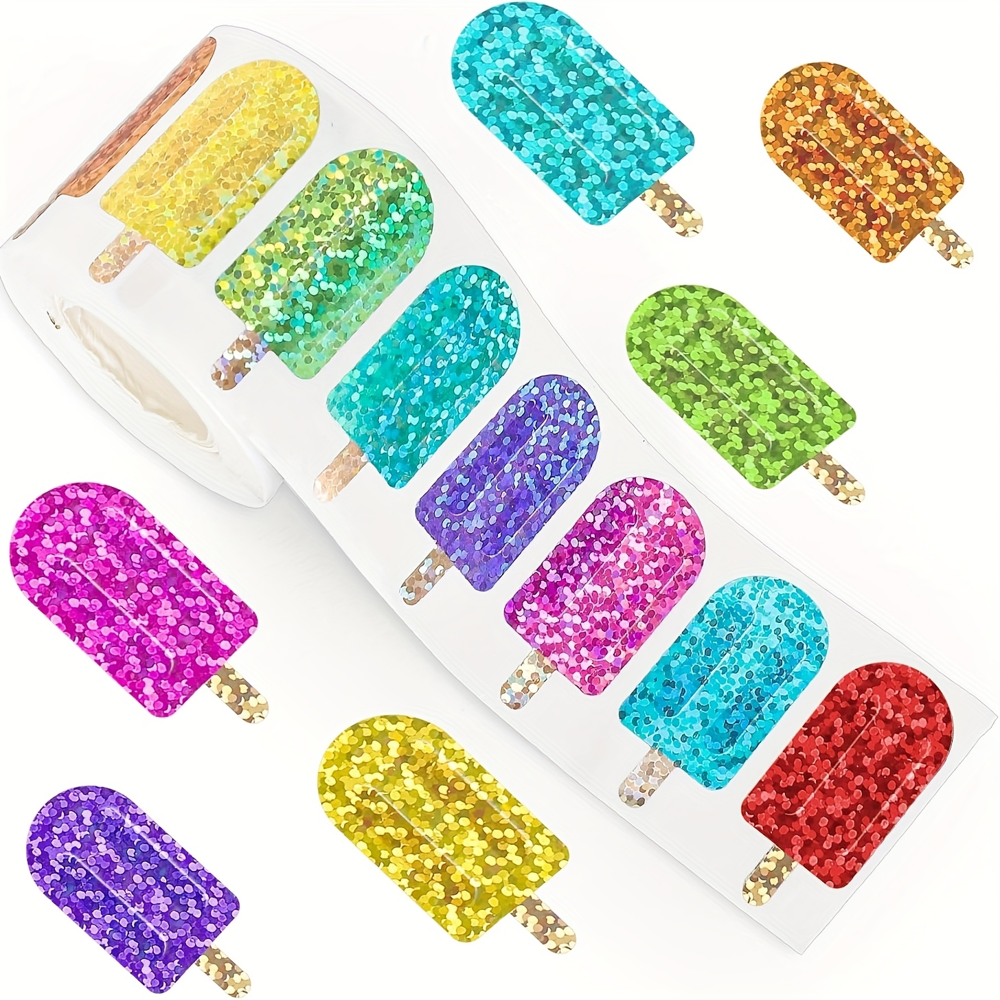 500 Shiny Colorful Gift Wrapping Labels Featuring Cream Stickers For Scrapbooking And Stationery