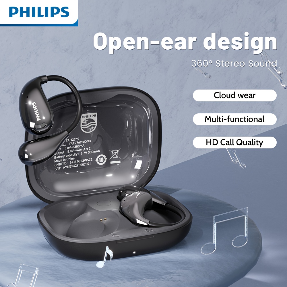 PHILIPS 2025 Draadloze Oordopjes - Laatste V6.0 Upgrade, met Lage Latentie, Lange Batterijduur, Geluidsisolatie en een Microfoon, Ideaal voor Gaming, Sport en Muziek. Perfect voor Atleten of Iedereen die Koptelefoons gebruikt voor Langere Tijden