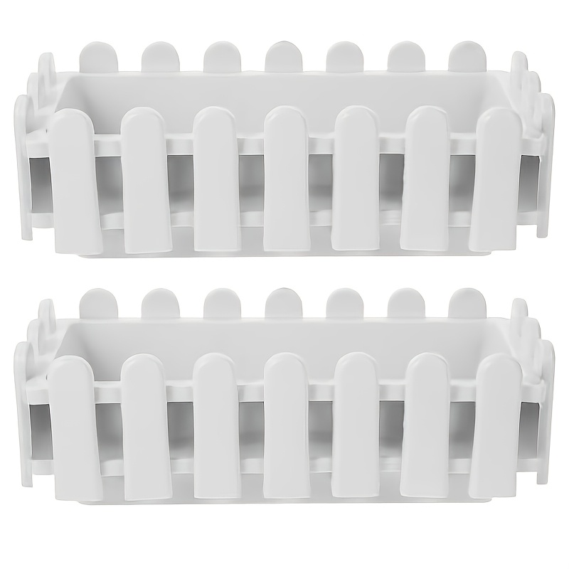 TEMU Clôtures de pot de fleur rectangulaires 2 pièces, bac à plantes en plastique pour plantes succulentes, décoration d'intérieur, d'extérieur, de