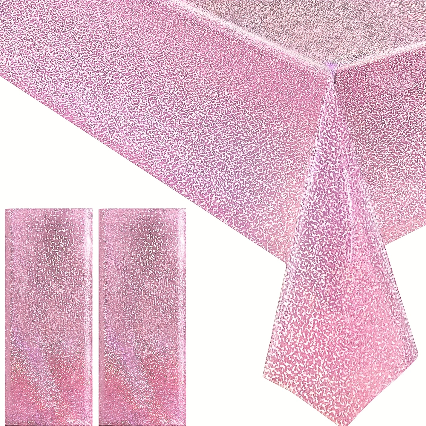 TEMU 2pcs Nappes Pastel Rose (Magenta Doux) - Extra Longues pour Fêtes, Mariages et Décorations de Baby Shower - Couverture de Table Jetable avec