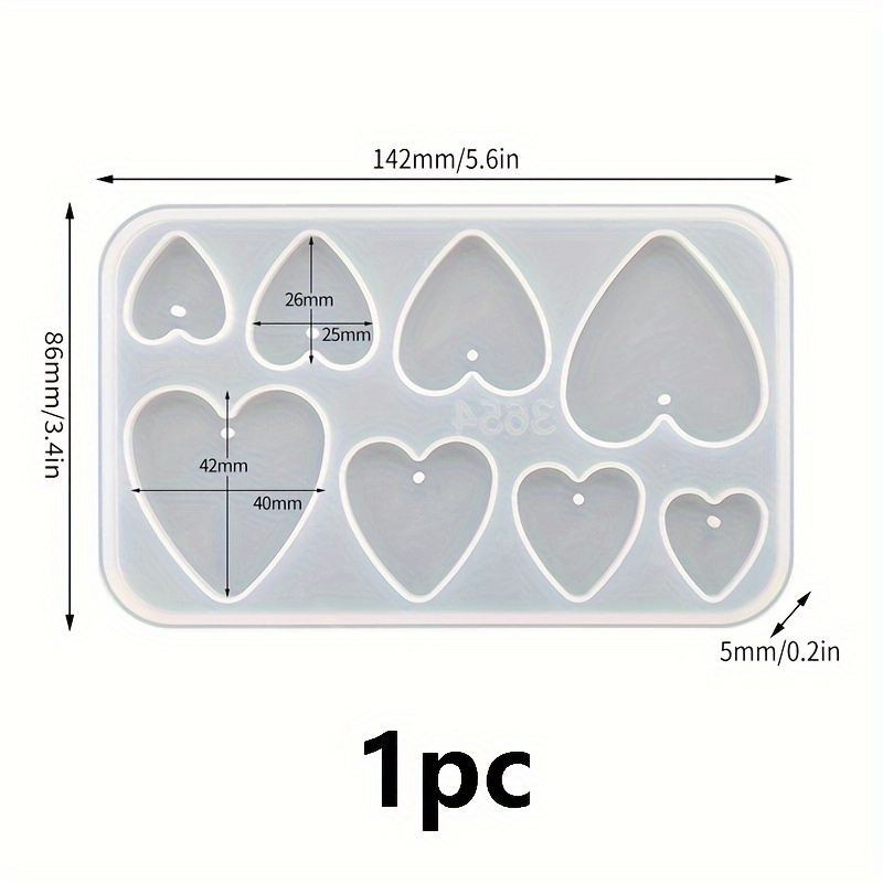TEMU 1pz Stampo in Silicone a Forma di Ciondolo a Sei /Cuore con Foro per Gocciolamento per Braccialetti, Collane, Ciondoli e Accessori Portachiavi