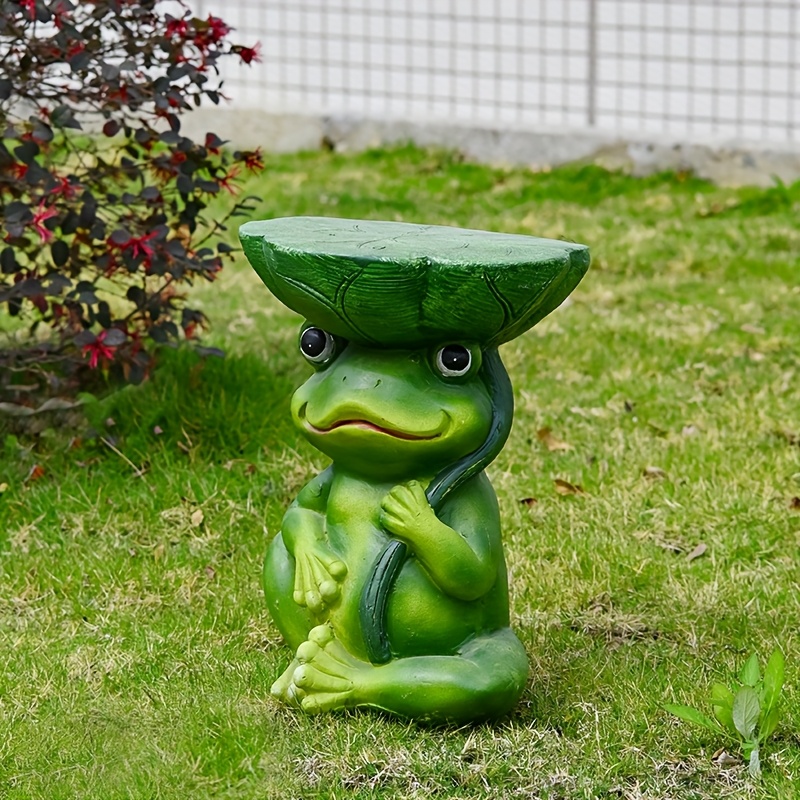 whimsical frog garden stool rustic resin outdoor decor Temu Malaysia