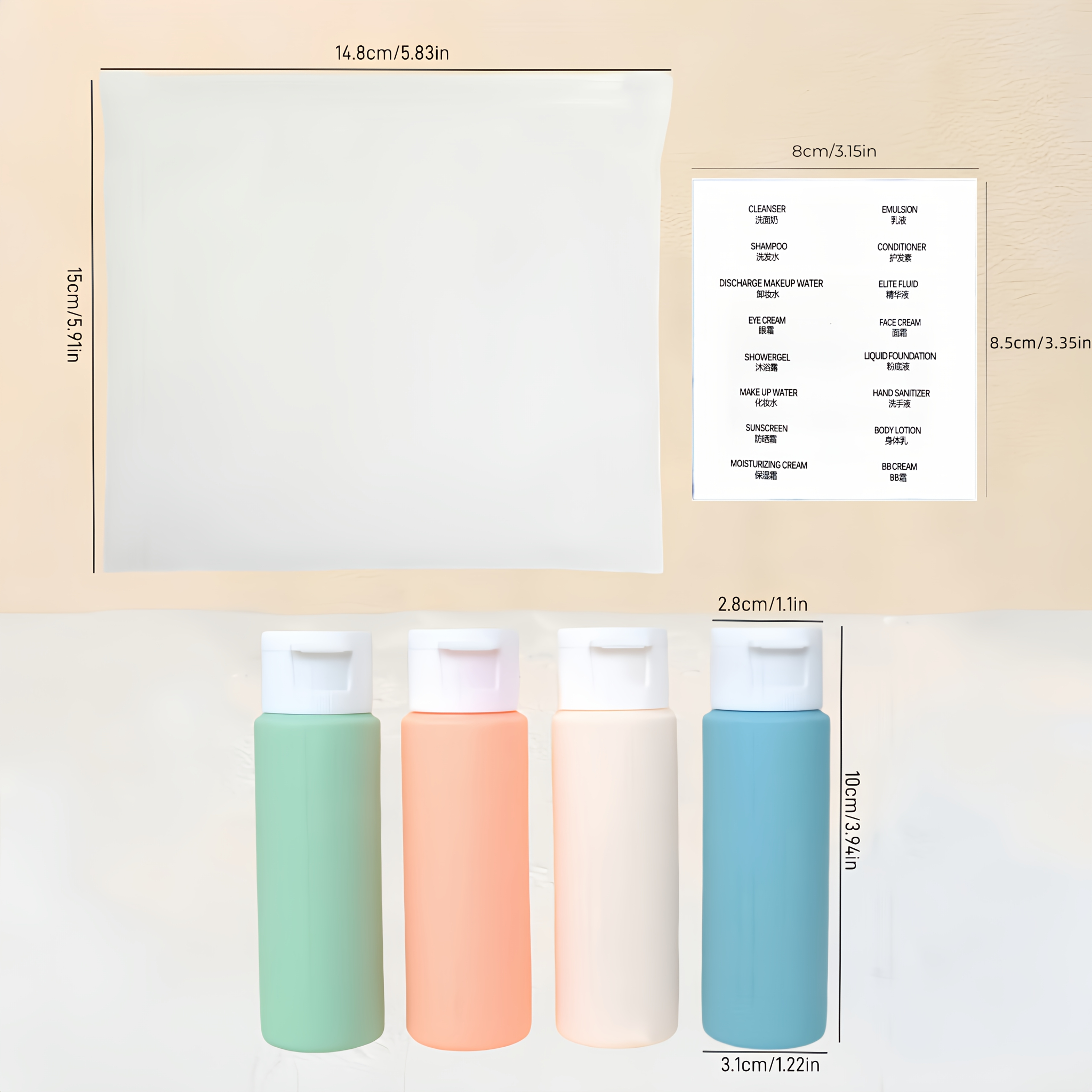 TEMU 50ml Refillable Plastic Squeeze Bottles - Transparent, Round, Hand Wash Only, Unscented Containers For Creams, Lotions, - Ideal For Travel And