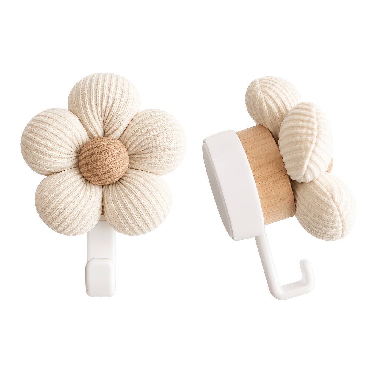 TEMU 2pcs Set Of No-drill 3d Adhesive Hooks, High-weight Clothes Auxiliary Hooks, Suitable For Placement In Bedrooms, Walk-in Closets, Rooms, Etc.,