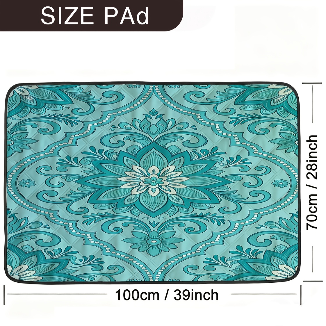 TEMU 1pc Ywjhui Dog Training Potty Training Pad With Flower - Washable & Reusable Pet Pee Pads Suitable For Puppies, Use, Furniture, Durable & Easy