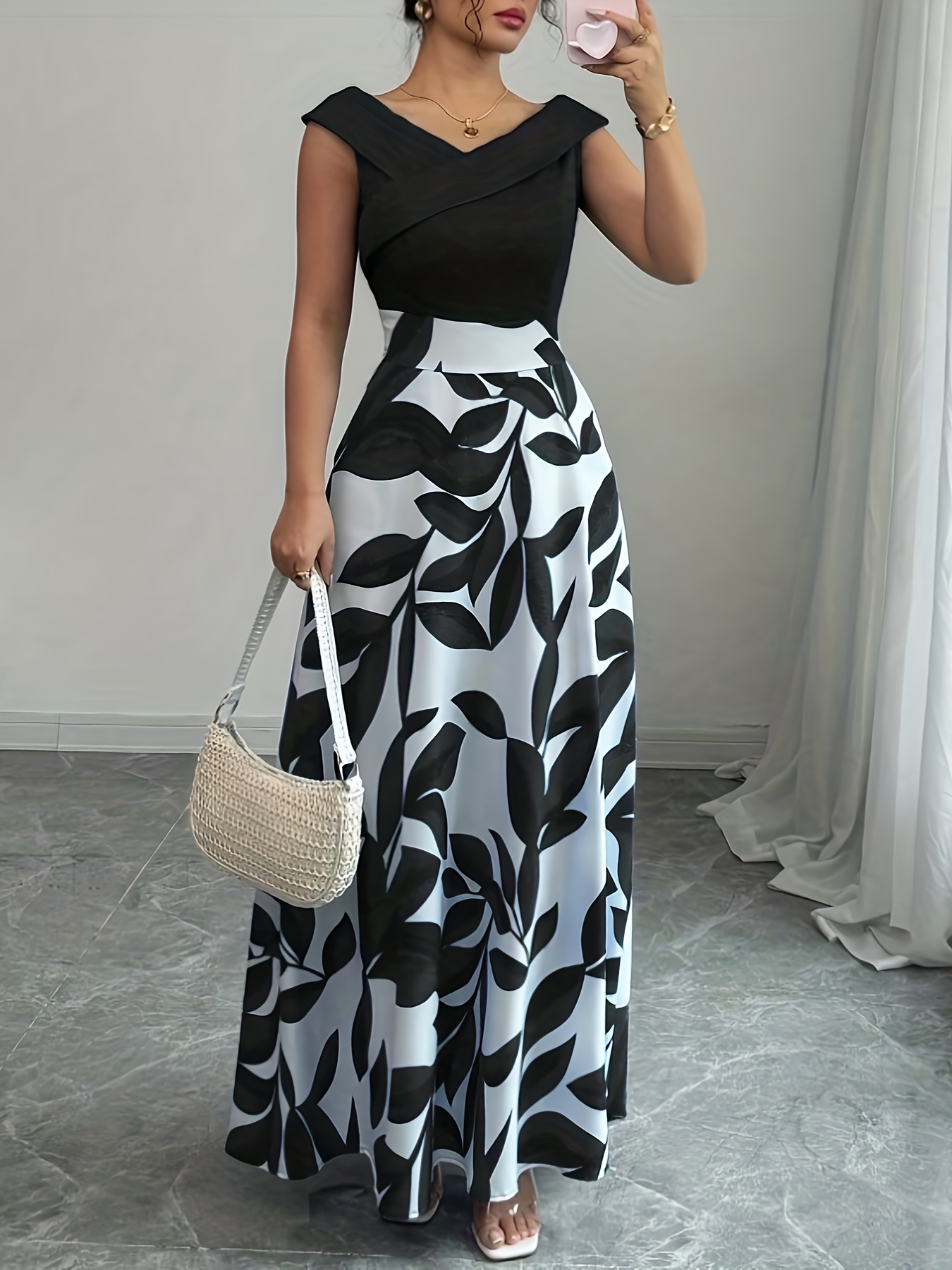 chinese dress ladies The One You Want Dark Green Multi Floral Pattern Pleated Maxi Dress main image 1