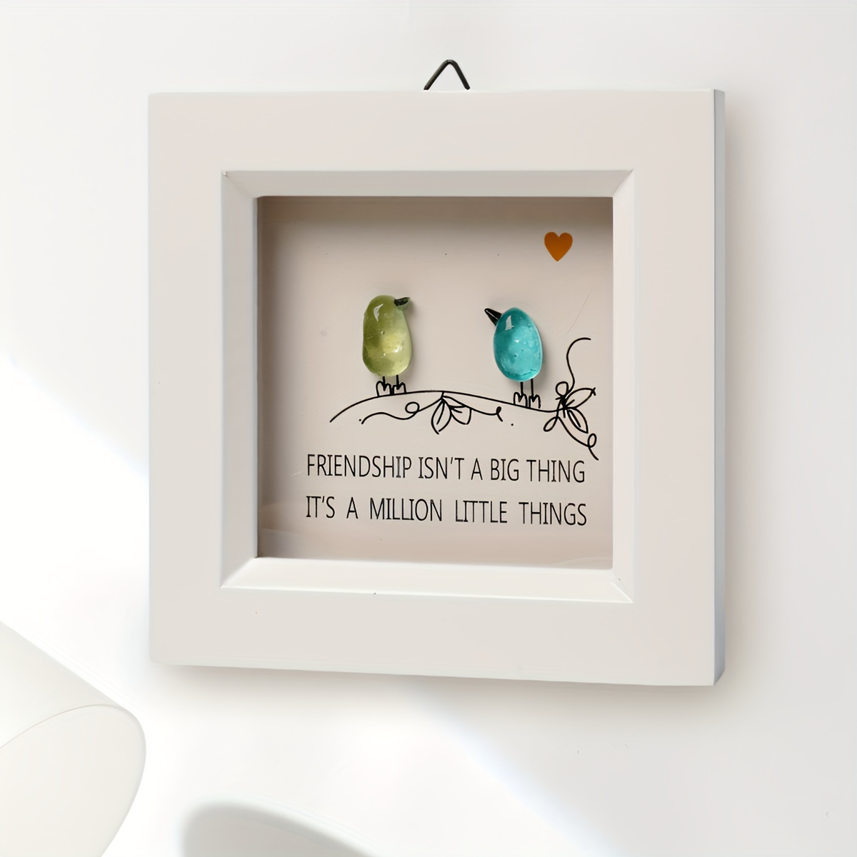 

1pc, Sea Glass Art Cute Bird Specimen Wooden Photo Frame, Creative Decoration, Sea View Style, Simple Style, Room, Kitchen, Yard, Wall Decoration, Best Friend Gift, Birthday Gift