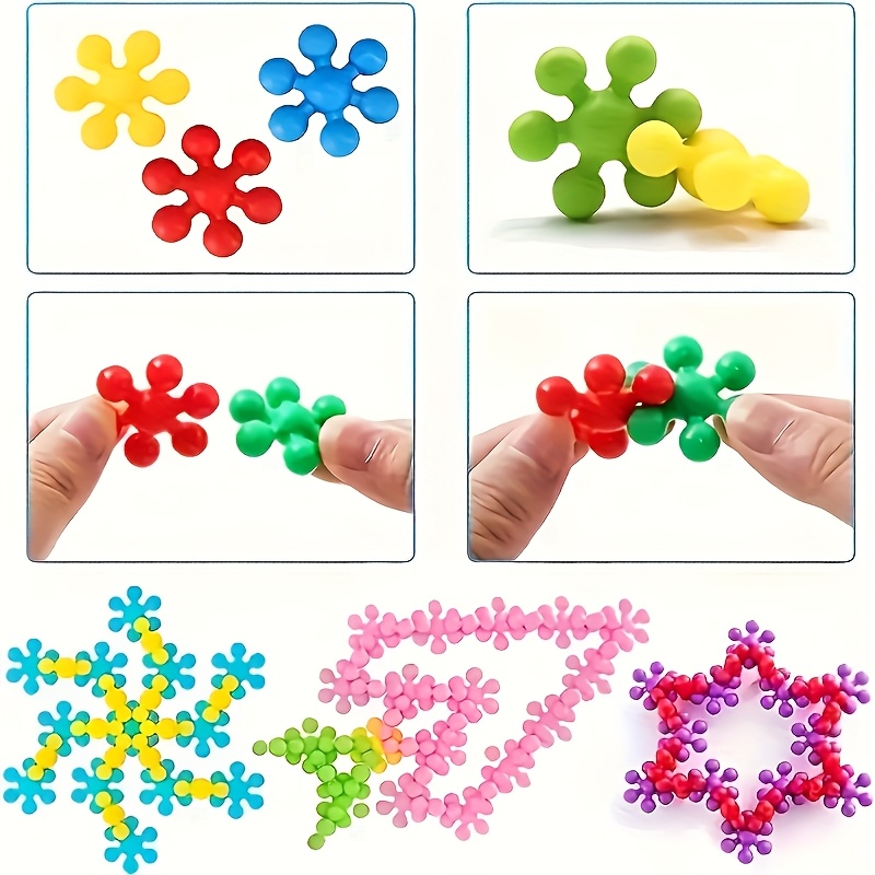 100pcs Snowflake Interlocking Building Blocks, STEM Toys