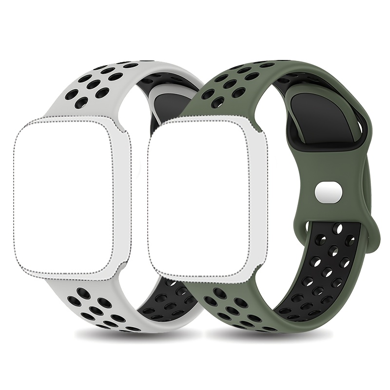 TEMU 2er-Set passend für Apple Watch Sportarmband 49mm 41mm 40mm 38mm 45mm 44mm 42mm für Herren Damen, iWatch Ultra SE Serie, strapazierfähiges,