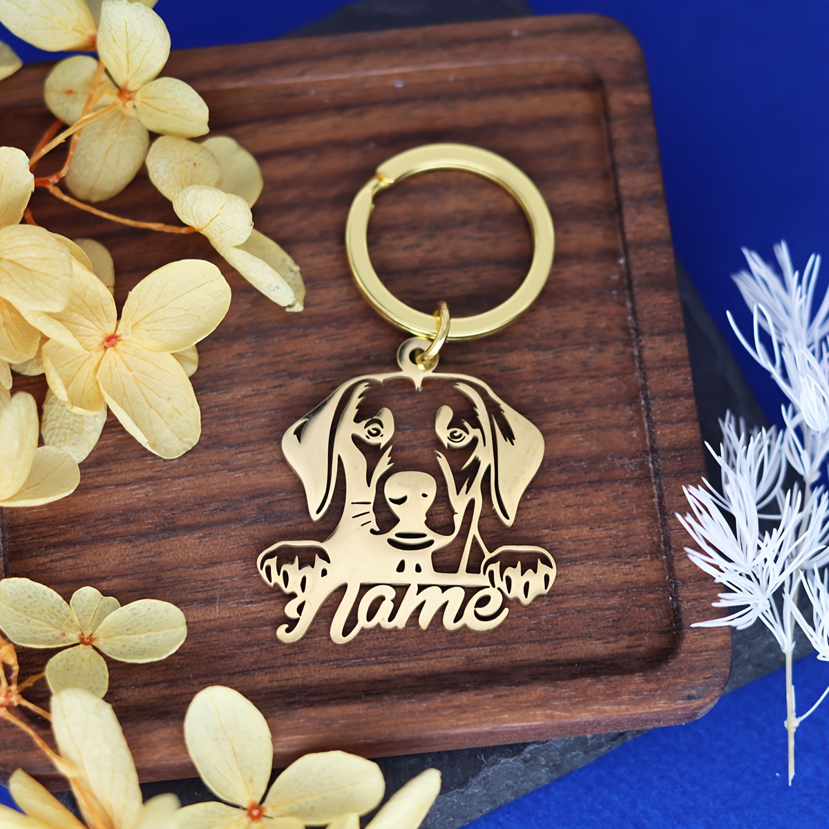 Custom Engraved Dog Breed Stainless Steel Keychains - Personalized Keyrings For Men - Cute Animal Silhouette Keyholders - Durable Accessories Perfect For Dog Lovers And Gifts