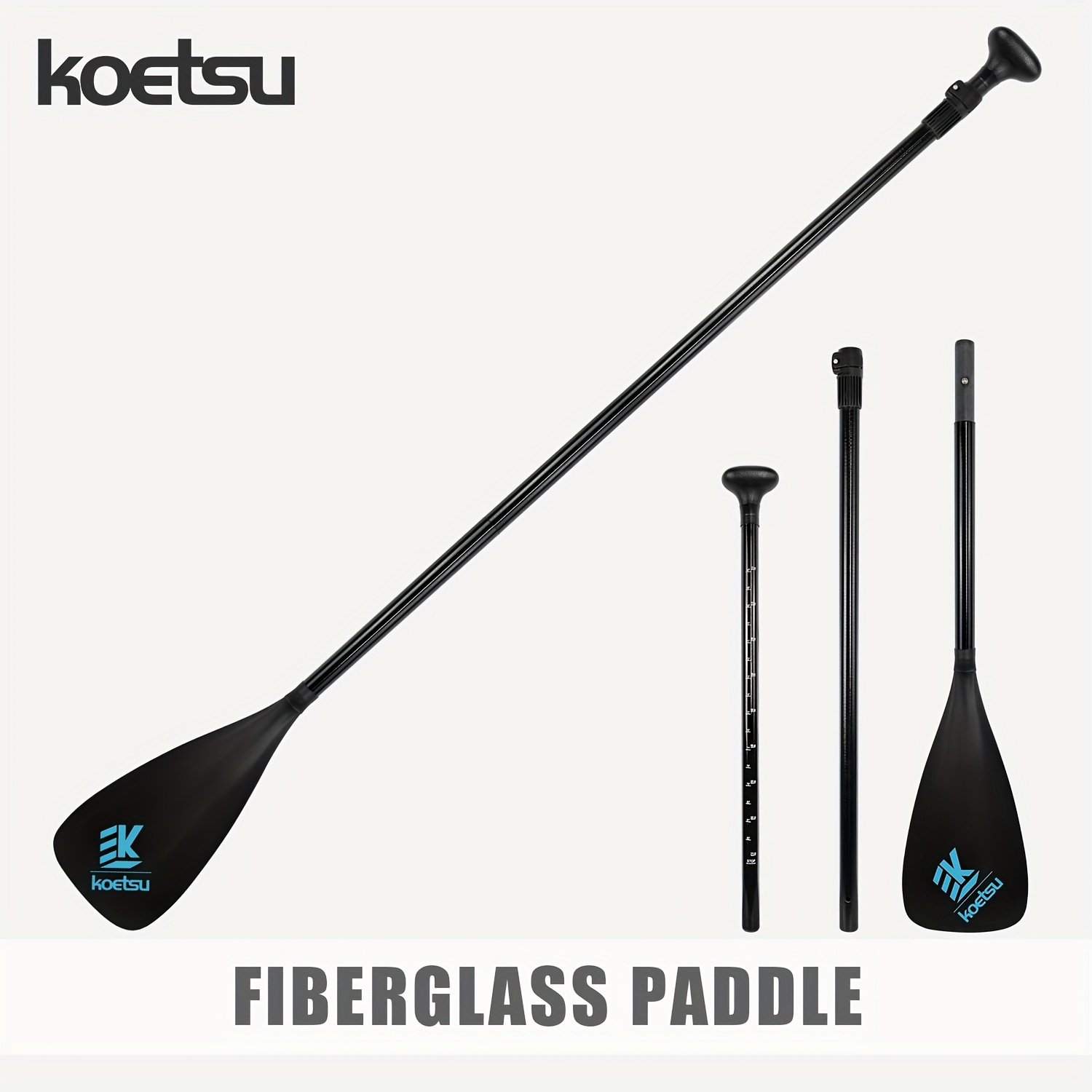 

Koetsu Fiberglass Paddle With Adjustable Sup Paddle Board, Standing Anti-slip Single-head Paddle For Rowing And Surfing