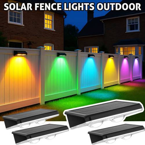 4 2pack solar rv lights 8 fixed colors and color changing fence solar lights for rv decor ip44 backyard walls steps patio railings pool porch led deck lights