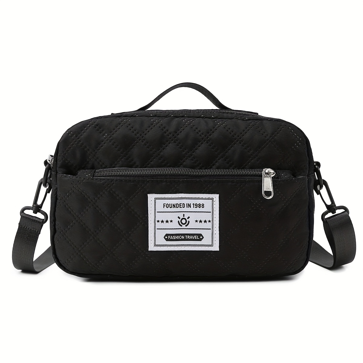 TEMU Quilted Travel Sports Bag, Women's Weekend Bag With Shoe Compartment, Portable Travel Bag With Toiletry Bag, Moisture- Sports Bag