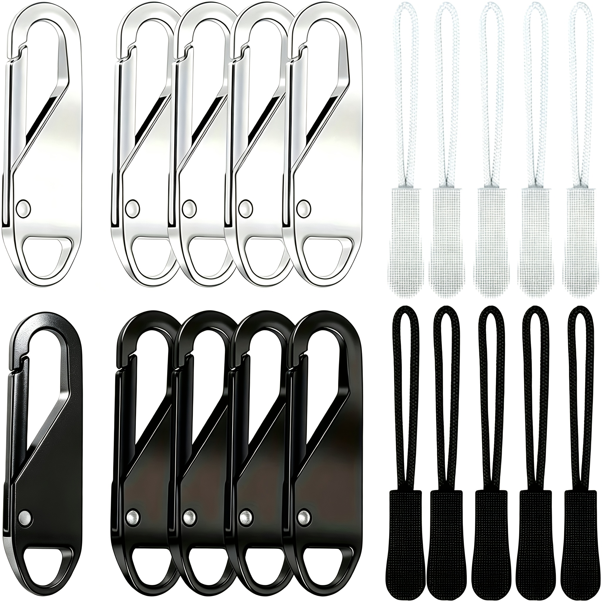 Set Of 20 Detachable Zipper Pulls With Extension Rope, Premium Zipper Sliders For Replacing And Fixing Zipper Pulls, Suitable For Luggage, Clothing, Jackets, Backpacks, Boots, Wallets, And Coats