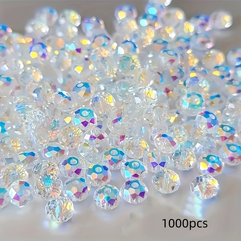 E-shop 1100/1000 Stück 3MM/4MM Österreichische Kristallperlen, Glasperlen mit Löchern für Armbänder, Spacer Perlen für handgefertigten Schmuck,