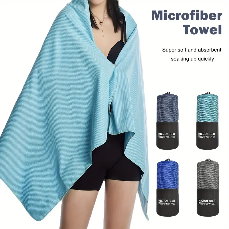 Microfiber Towel Set Soft Hand Towel Bath Towel Absorbent - Temu
