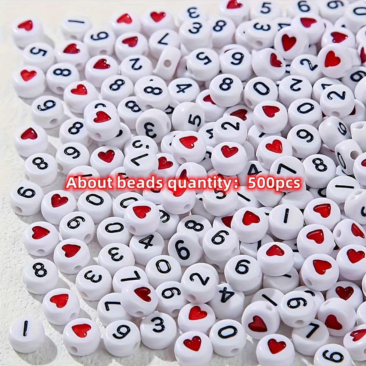 Image of 500/200/100pcs, 4 X 7mm Red Beads Mixed Design, Suitable For Couple Bracelets, Jewelry Bracelet Additions