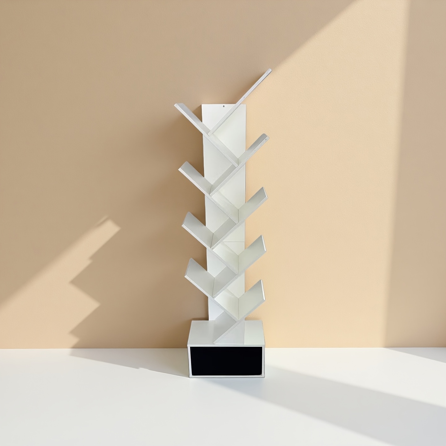 -tier White Office Bookshelf Measuring 144cm, Designed For And Ease Of Assembly