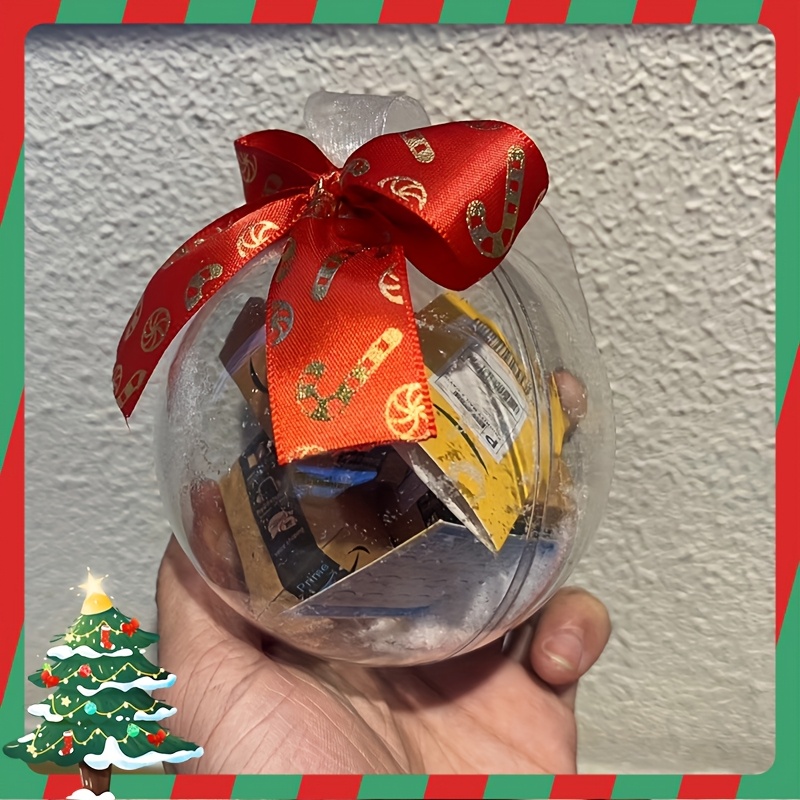 

Christmas Tree Ornament With - Transparent Decoration Ball Filled With Cards, Cash & Gift Boxes - Holiday & New Year Celebrations, Battery-free, Christmas Decorations