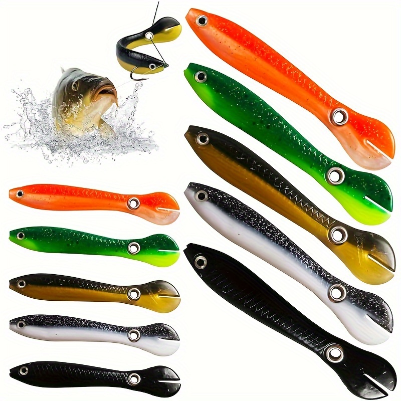 

10pcs Fishing Lures,fishing Equipment Bass Lures Fishing Stuff Simulation Soft , Slow Sinking Bionic Swimming Lures, Fishing For Saltwater & Freshwater